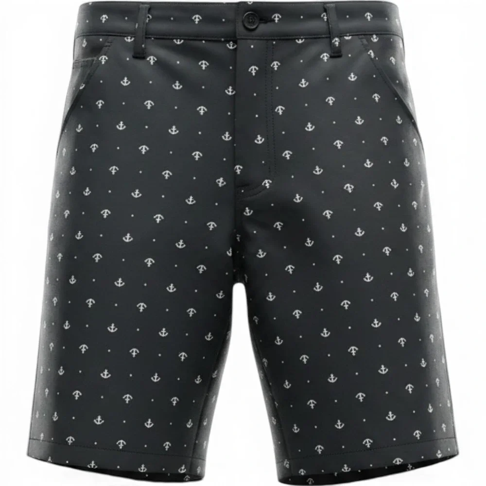 Better Unsaid Hybrid Shorts Mens 34 Navy White Anchor Stretch Excellent BUG2